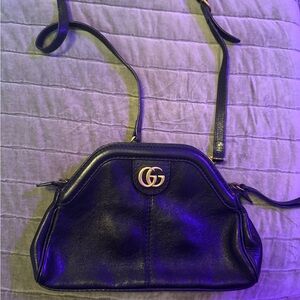 Gucci Black Crossbody Bag with Gold Hardware